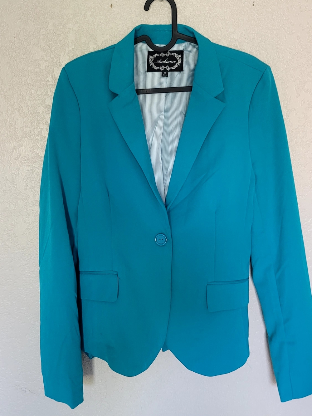 Ambiance Teal Single-Button Tailored Blazer